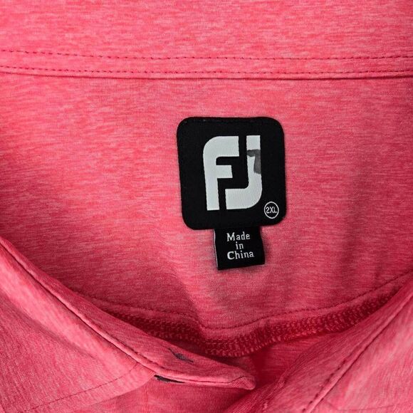 FOOTJOY HEATHER COLOR BLOCK LISLE PINK WHITE STRIPE GOLF POLO SHIRT MENS 2XL - Picture 2 of 5